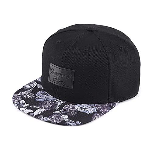 【並行輸入品】BloomBrand ブラックパッチ 花柄 フラットビル スナップバック Snapback Hat Floral Black Pa_1