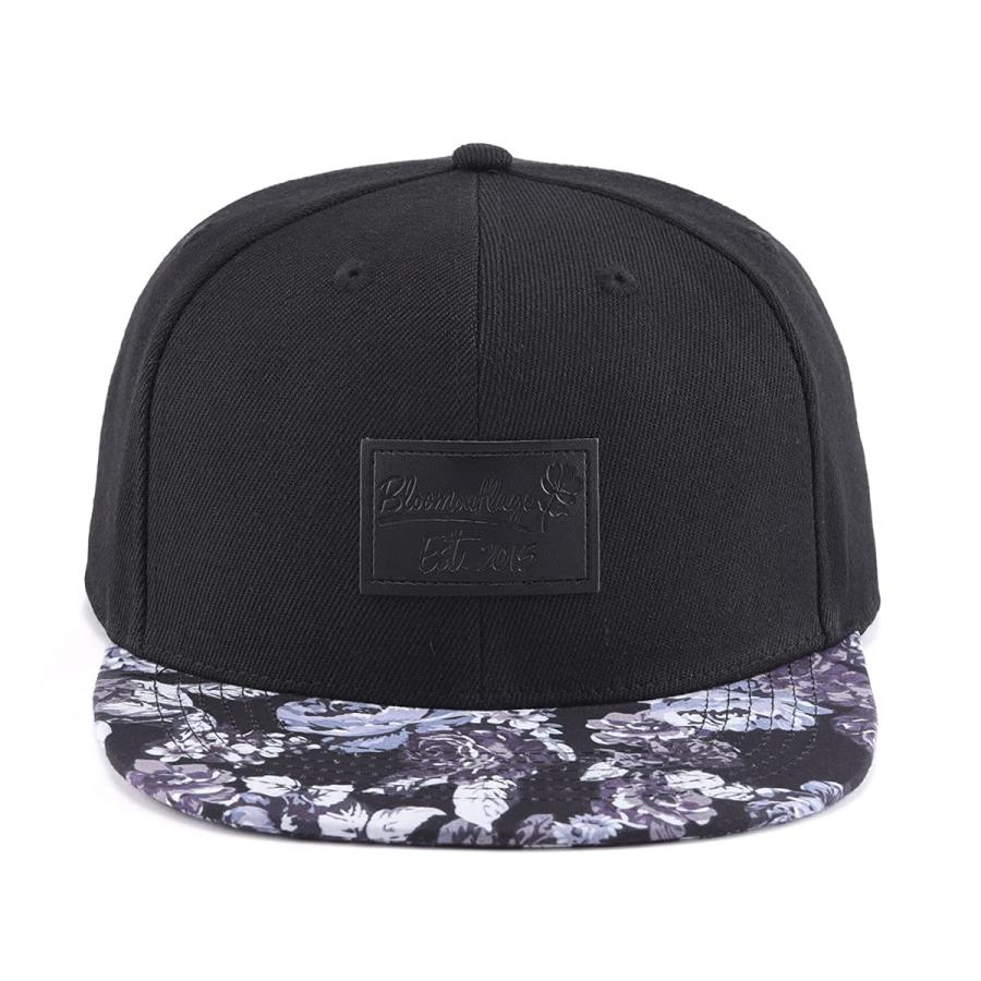 【並行輸入品】BloomBrand ブラックパッチ 花柄 フラットビル スナップバック Snapback Hat Floral Black Pa_3