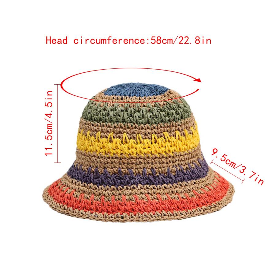 並行輸入品】Minache Foldable Wide Brim Colorful Crochet  display picture 3