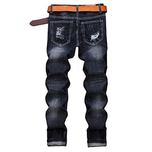 【並行輸入品】DSDZ メンズ カラフル リップドホール ストレートフィットジーンズ US サイズ: 32 カラー: ブルー DSDZ Men'_4