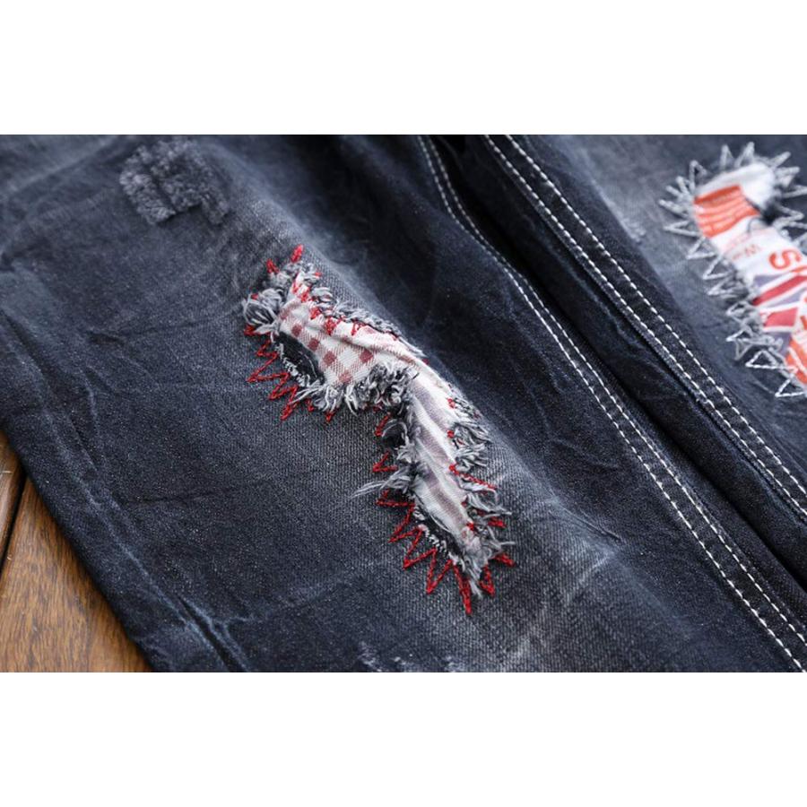 【並行輸入品】DSDZ メンズ カラフル リップドホール ストレートフィットジーンズ US サイズ: 32 カラー: ブルー DSDZ Men'_6
