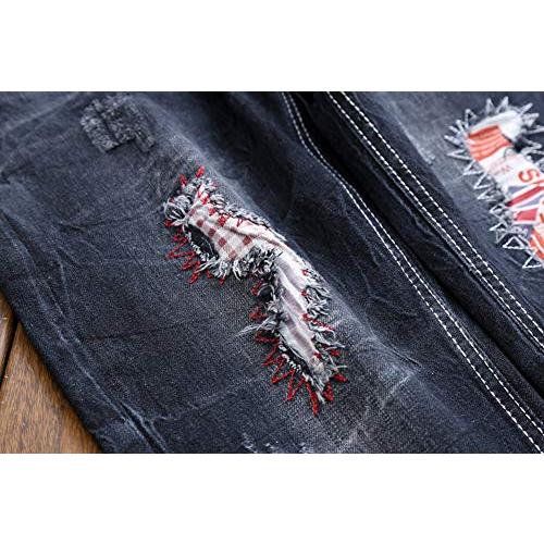 【並行輸入品】DSDZ メンズ カラフル リップドホール ストレートフィットジーンズ US サイズ: 32 カラー: ブルー DSDZ Men'_7
