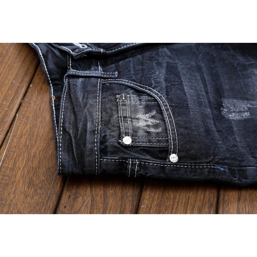 【並行輸入品】DSDZ メンズ カラフル リップドホール ストレートフィットジーンズ US サイズ: 32 カラー: ブルー DSDZ Men'_9