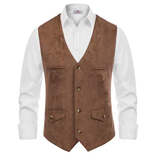 並行輸入品】Paul Jones メンズ スエード レザー ベスト カジュアル