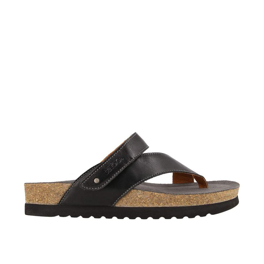【並行輸入品】Taos レディース ローラ サンダル， ブラックレザー， 6 Taos Women's Lola Black Leather S_6