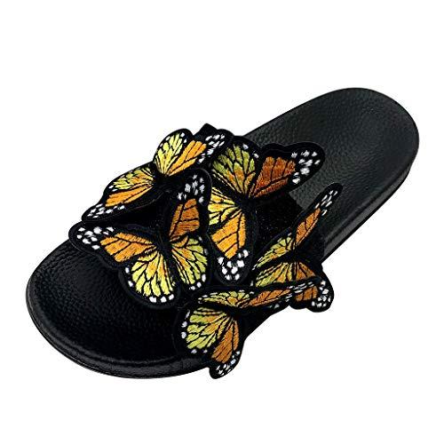 【並行輸入品】womens Slippers,Women's Open Toe Butterfly Animal Printed Flat Sの画像