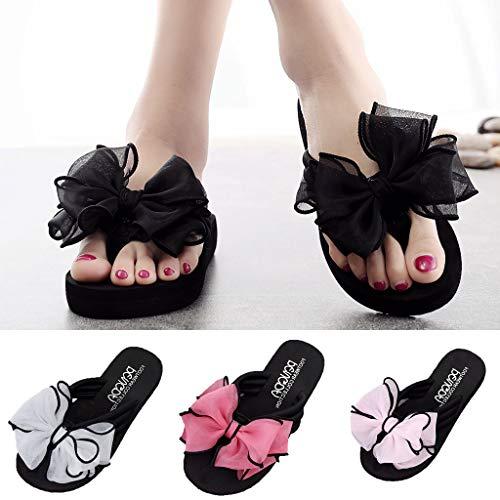 【並行輸入品】womens slippers,Women's Slides Sandals Bowknot Beach Casual Comfの画像