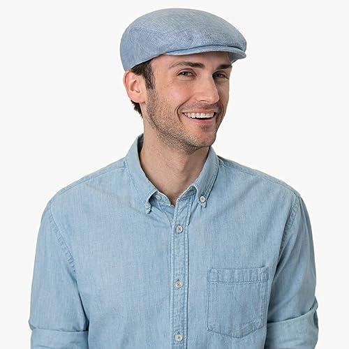 【並行輸入品】Stetson Just Linen Flat Cap Women/Men light blue 7 1/4_4