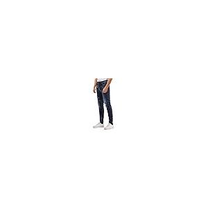 【並行輸入品】Mens Dark Blue Ripped Jeans Slim Fit Skinny Jeans Pants for Men_5