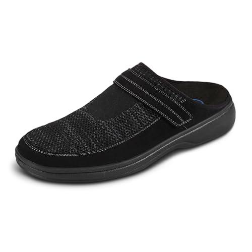 【並行輸入品】Orthofeet Men's Orthopedic Black Stretch Knit Hudson Slippers， S_1