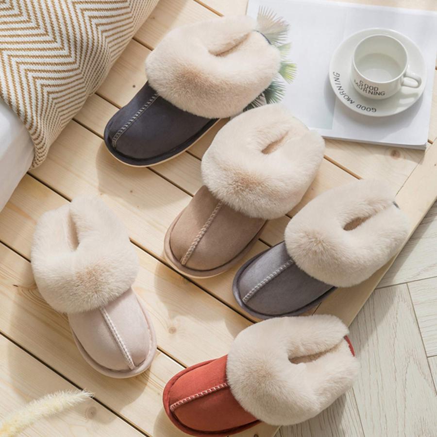 【並行輸入品】pestor Womens Slipper Memory Foam Fluffy Soft Slippers Warm Slipの画像