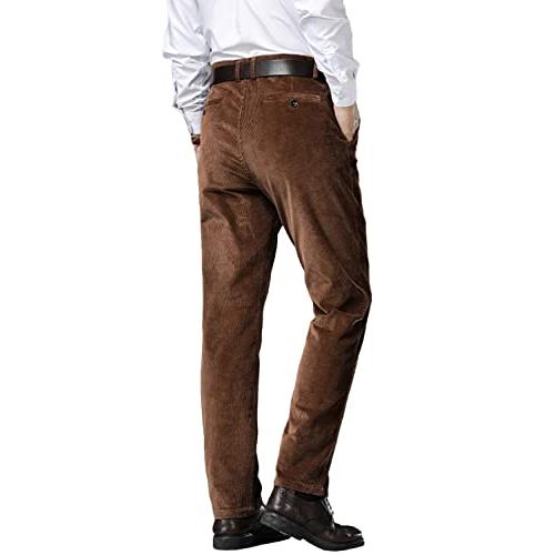 【並行輸入品】Wemaliyzd Men Casual Corduroy Work Cargo Pants Elastic Waist Sui_4