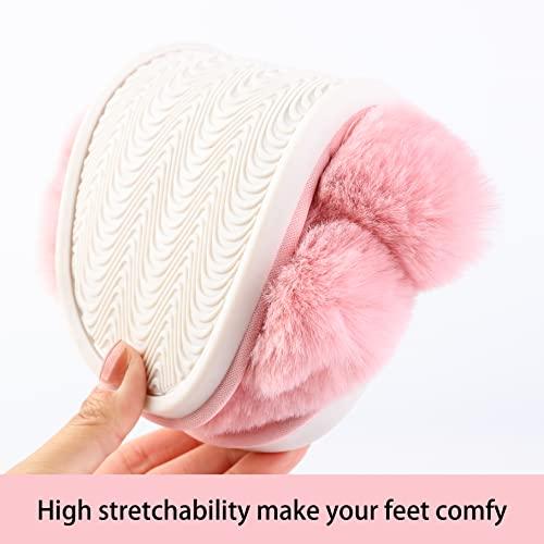 【並行輸入品】HIPRETTYUS Women's Cross Band Slippers， Soft Plush Faux Rabbit F_7