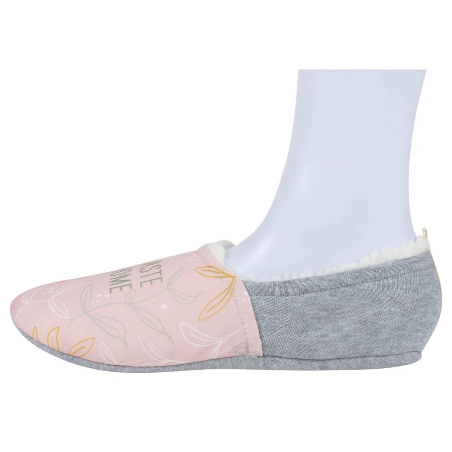 【並行輸入品】Namaste At Home ピンクとグレー L (レディース 9/10) ポリエステル フリース スリッパ DEMDACO Nの画像