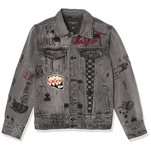 【並行輸入品】Cult of Individuality Men's Denim Jacket, Black Acid, Lの画像