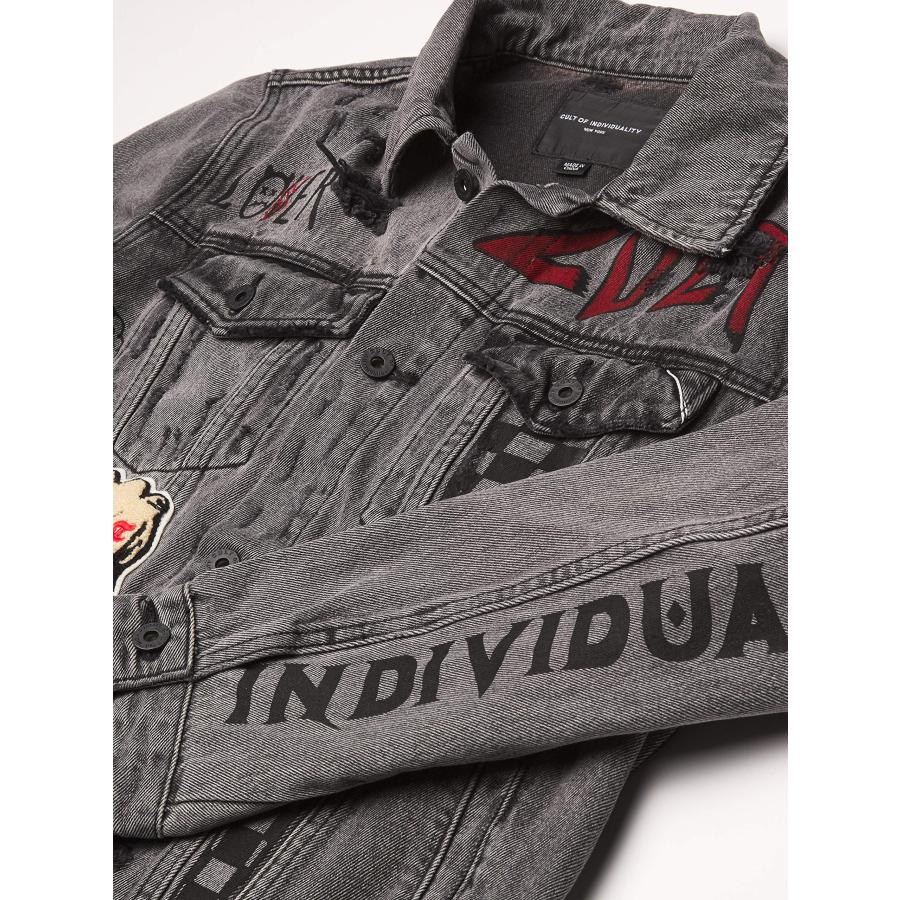 【並行輸入品】Cult of Individuality Men's Denim Jacket, Black Acid, Lの画像