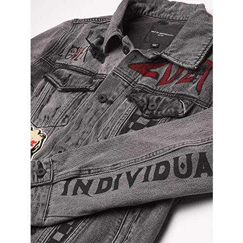 【並行輸入品】Cult of Individuality Men's Denim Jacket, Black Acid, Lの画像