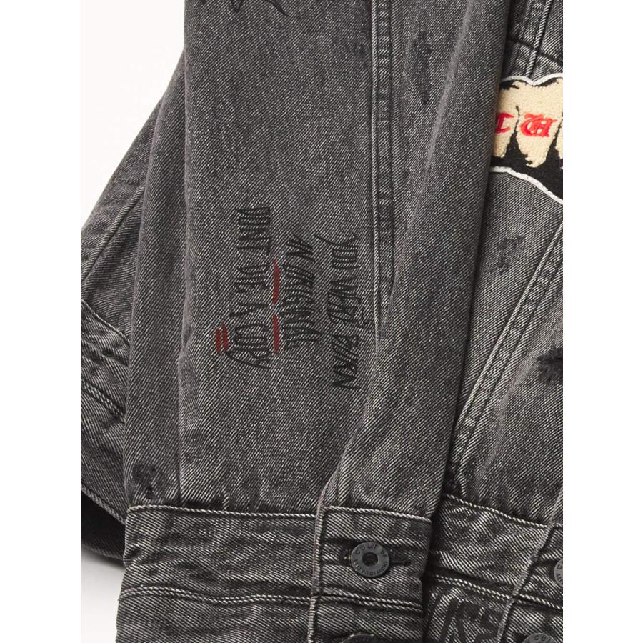 【並行輸入品】Cult of Individuality Men's Denim Jacket, Black Acid, Lの画像