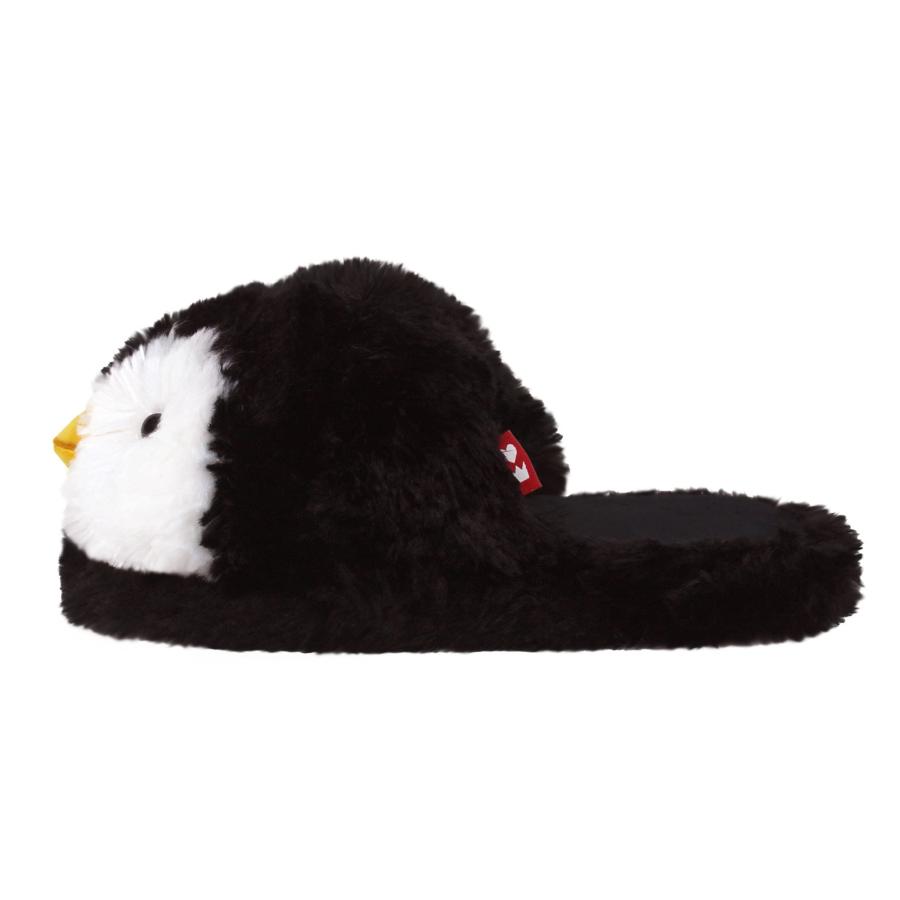 【並行輸入品】Everberry Fuzzy Penguin Slippers   Plush Black Animal House Shoe_3
