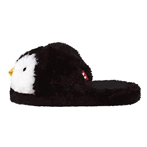 【並行輸入品】Everberry Fuzzy Penguin Slippers   Plush Black Animal House Shoe_4