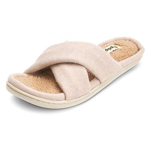 【並行輸入品】Floopi Women's Ultra Soft Padded Felt Criss Cross Slide with Fre_4