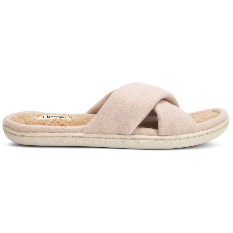 【並行輸入品】Floopi Women's Ultra Soft Padded Felt Criss Cross Slide with Fre_6