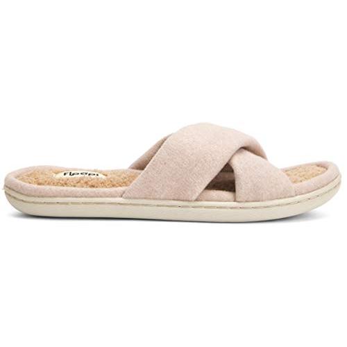 【並行輸入品】Floopi Women's Ultra Soft Padded Felt Criss Cross Slide with Fre_7