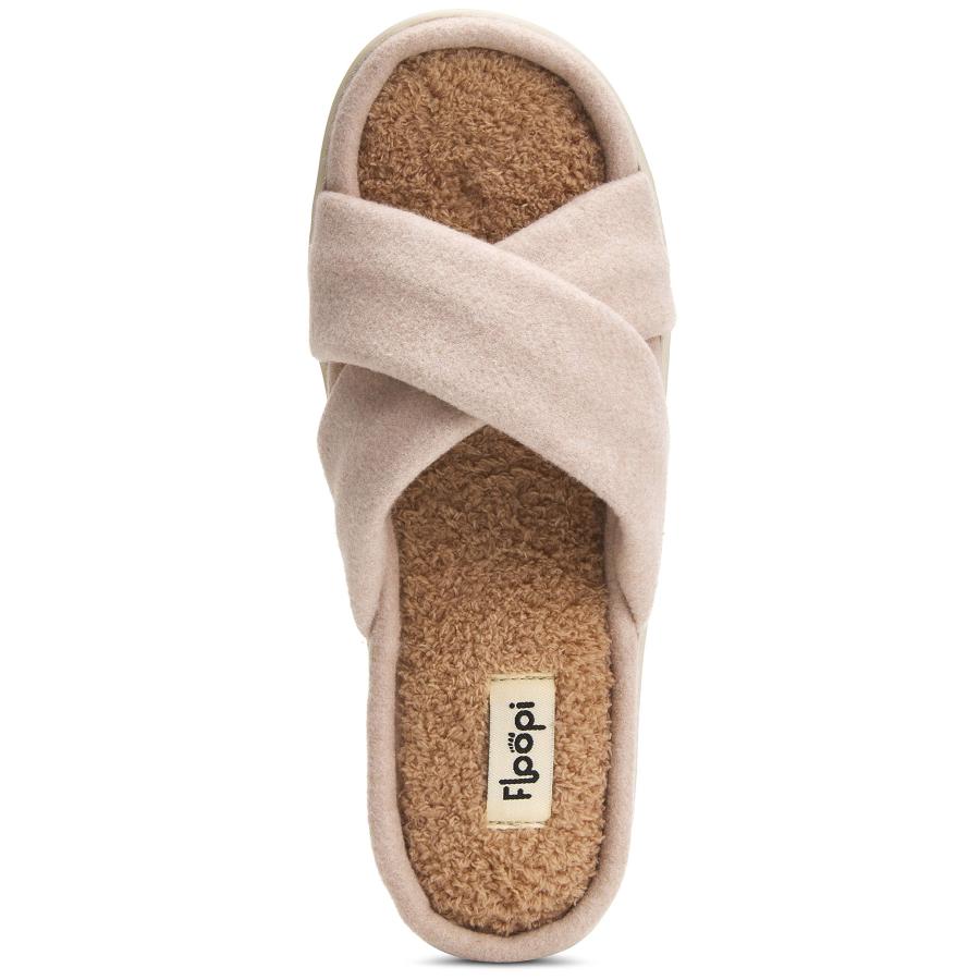 【並行輸入品】Floopi Women's Ultra Soft Padded Felt Criss Cross Slide with Fre_9