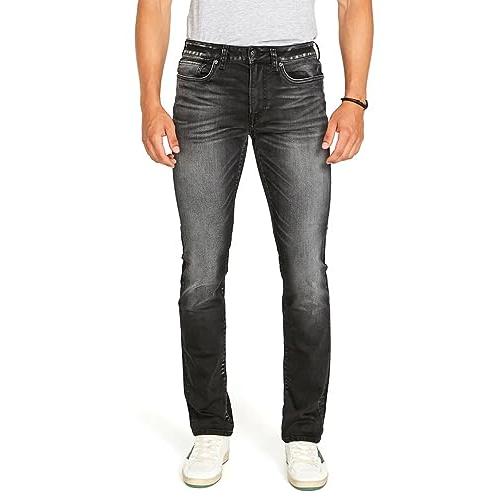 【並行輸入品】Buffalo David Bitton Men's Slim Ash Jeans， Dark and Sanded Black_1