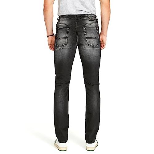 【並行輸入品】Buffalo David Bitton Men's Slim Ash Jeans， Dark and Sanded Black_4