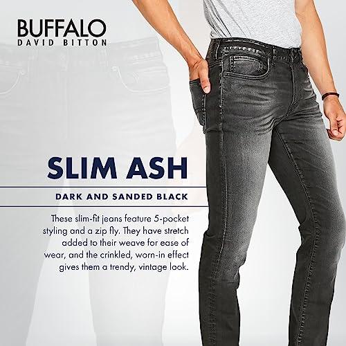 【並行輸入品】Buffalo David Bitton Men's Slim Ash Jeans， Dark and Sanded Black_7