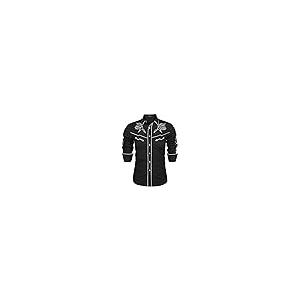 【並行輸入品】COOFANDY Mens Western Cowboy Shirt Embroidered Denim Long Sleeve_2