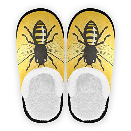 【並行輸入品】Bee Honeycomb Honey Slippers Fuzzy Feet Plush Cotton Slippers Anの画像