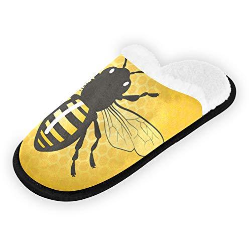 【並行輸入品】Bee Honeycomb Honey Slippers Fuzzy Feet Plush Cotton Slippers Anの画像