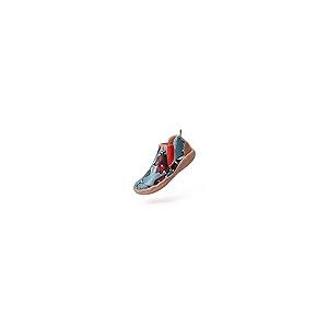 【並行輸入品】UIN レディース ハイトップ アンクルファッションブーツ カジュアル 快適 ウォーキングシューズ, Rose in Blue,の画像