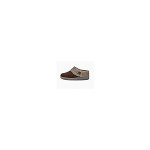 【並行輸入品】Clarks レディース スリッパ スエード レザー ニット カラー クロッグ スリッパ プラッシュフェイクファー裏地， ダークブ_5