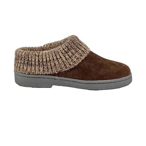【並行輸入品】Clarks レディース スリッパ スエード レザー ニット カラー クロッグ スリッパ プラッシュフェイクファー裏地， ダークブ_7