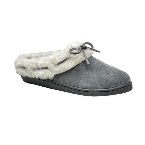【並行輸入品】Clarks レディース オープンバック スエードレザー 快適 クロッグスリッパ JMS0404 暖かいプラッシュフェイクファ_1