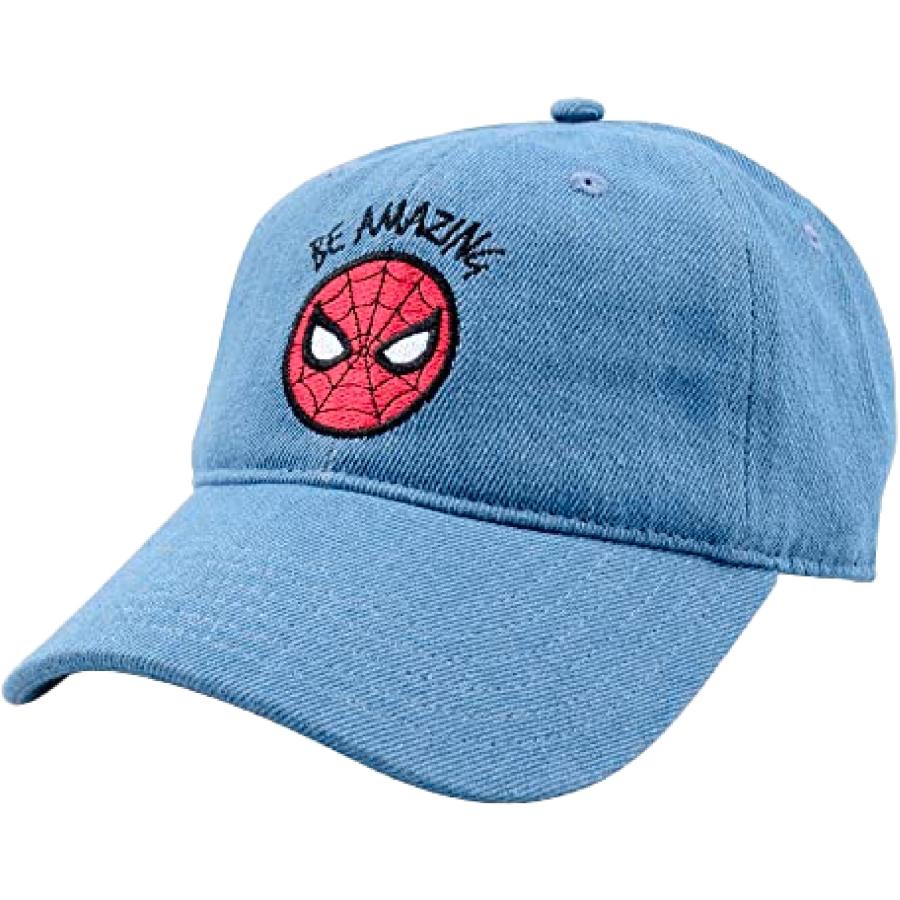 【並行輸入品】Marvel Spider Man Cotton Adjustable Dad Hat, Denim, One Size