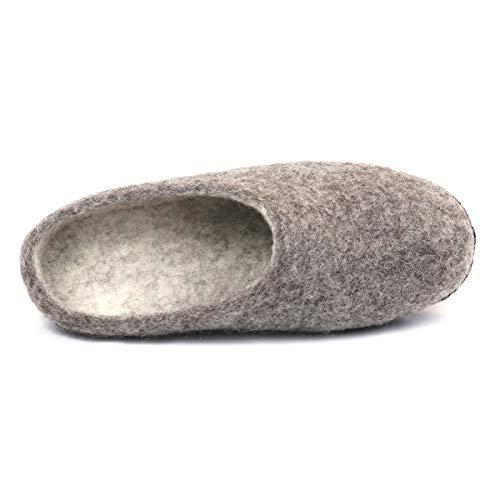 【並行輸入品】Nootkas メンズ フェルトメリノウール 'Astoria' ミュールハウススリッパ ヘザーブラックソール US サイズ: 1の画像