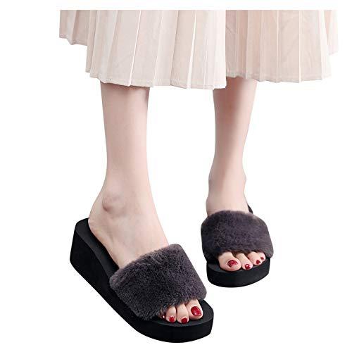 【並行輸入品】Aniywn Sandals Shoes for Women Flip Flop Slippers Casual Plush Wの画像