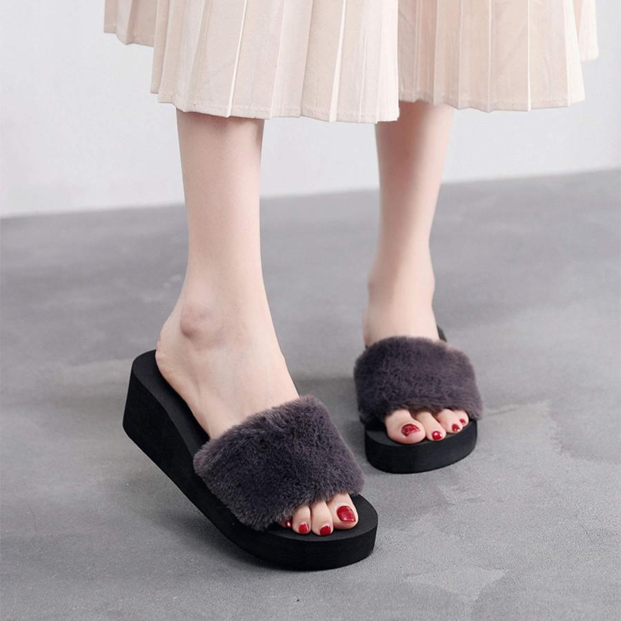 【並行輸入品】Aniywn Sandals Shoes for Women Flip Flop Slippers Casual Plush Wの画像