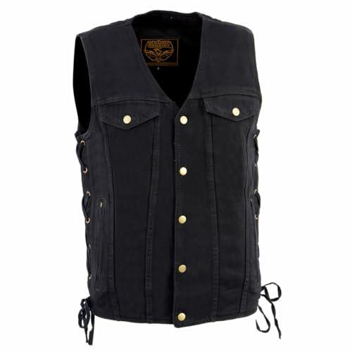 【並行輸入品】Milwaukee Leather DM1360 Men's Black Denim Motorcycle Biker Ride_1