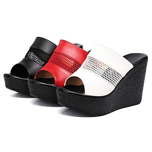 【並行輸入品】Enelauge Women's Platform Sandals High Heels Wedge Open Toe Slipの画像