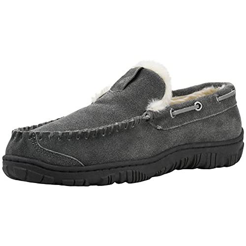 【並行輸入品】Clarks メンズ Warren スリッポン ローファー ブラック スエード ファー裏地 カジュアルシューズ， ライトグレー/ナ_1
