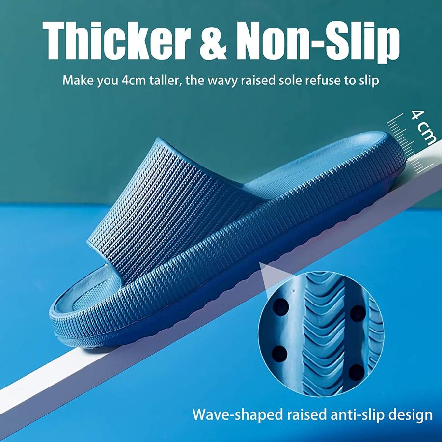 【並行輸入品】LELEBEAR Cloud Slides for Women and Men, Cloud Cushion Slides, Sの画像