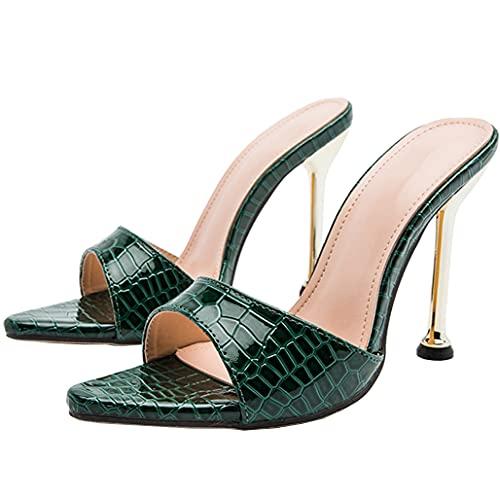 【並行輸入品】Meefit Women High Heel Slides Stiletto Mules Open Toe Slippers(gの画像