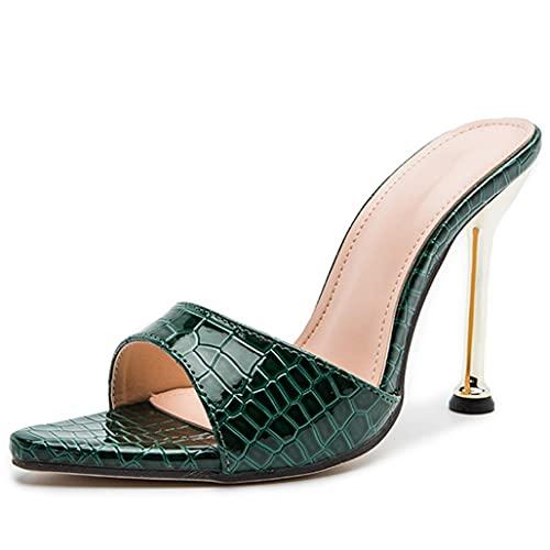 【並行輸入品】Meefit Women High Heel Slides Stiletto Mules Open Toe Slippers(gの画像