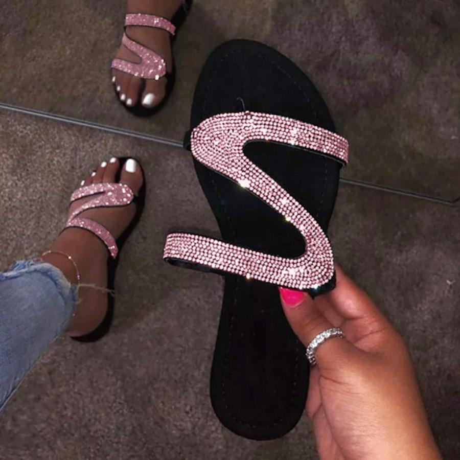 【並行輸入品】AODONG Sandals for Women Casual Summer,Crystal Platform Flip Floの画像