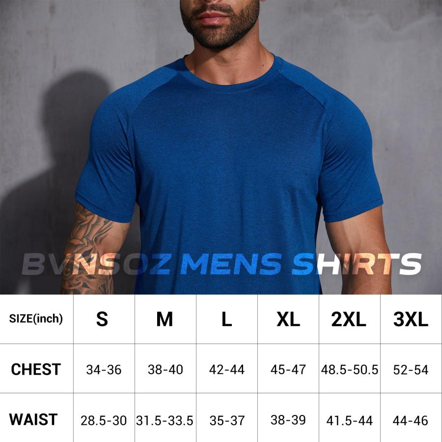 並行輸入品】BVNSOZ Men's Workout Shirts Moisture Wicking Athletic
